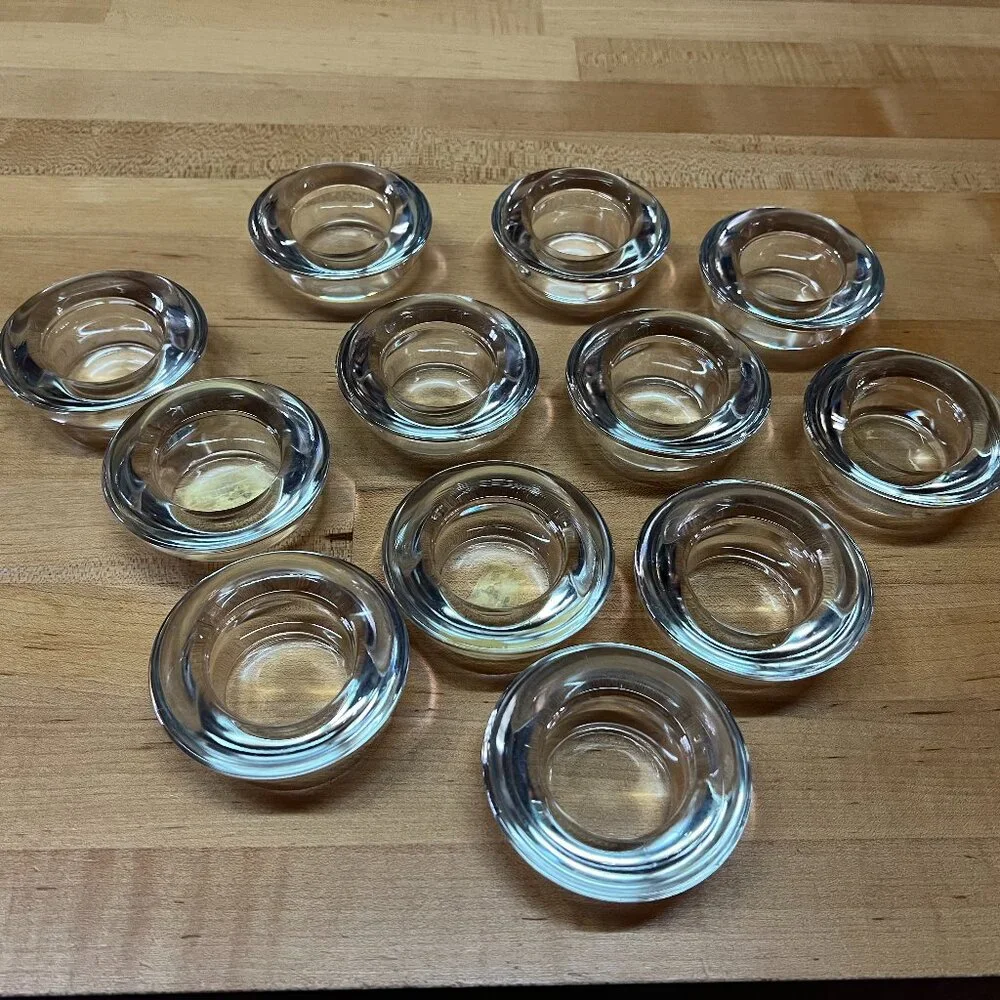 Lot of 12 IKEA Clear Glass Votive Tealight Candleholders, 3